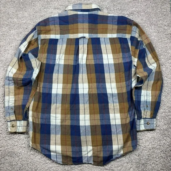 Eddie Bauer Shirt Mens Medium Button Up Plaid Flannel Classic Casual Country - Picture 3 of 3